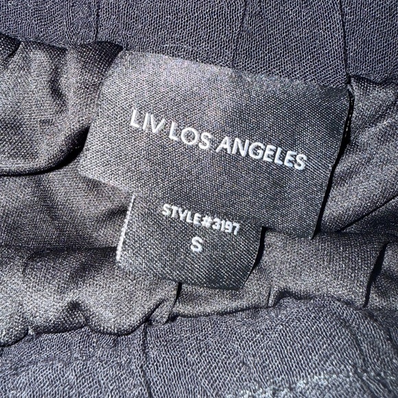 LIV Los Angeles Black Embroidered Palazzo Pants Wide Leg Boho Festival S - Picture 6 of 10